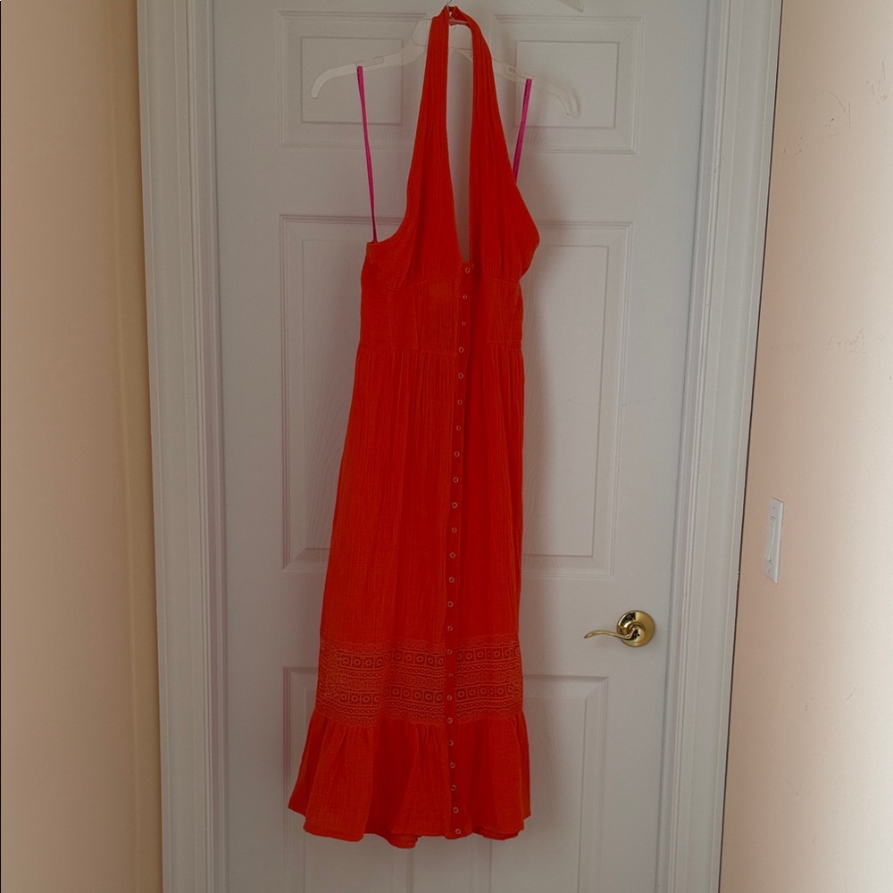 Betsey Johnson Vibrant Orange Halter Dress